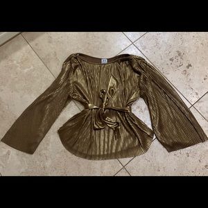 Halston Heritage Gold Blouse